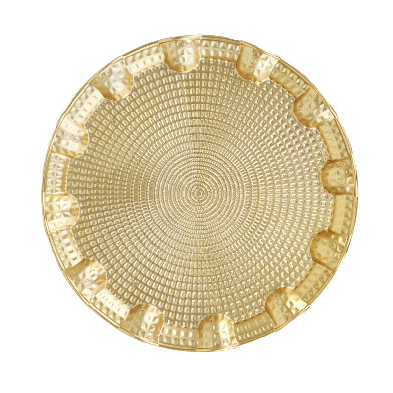 PLATEAU DECO OR PLASTIQUE 22.5 CM 