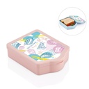 BOITE A SANDWICH 17X13X4 CM MIX BLEU/ROSE/BEIGE