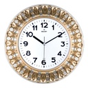 HORLOGE MURALE DECORATIVE 32.8 CM MIX BLANC/OR