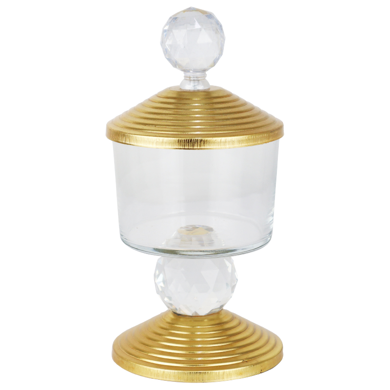 BOL DECO VERRE 17X9 CM MODELE OR 
