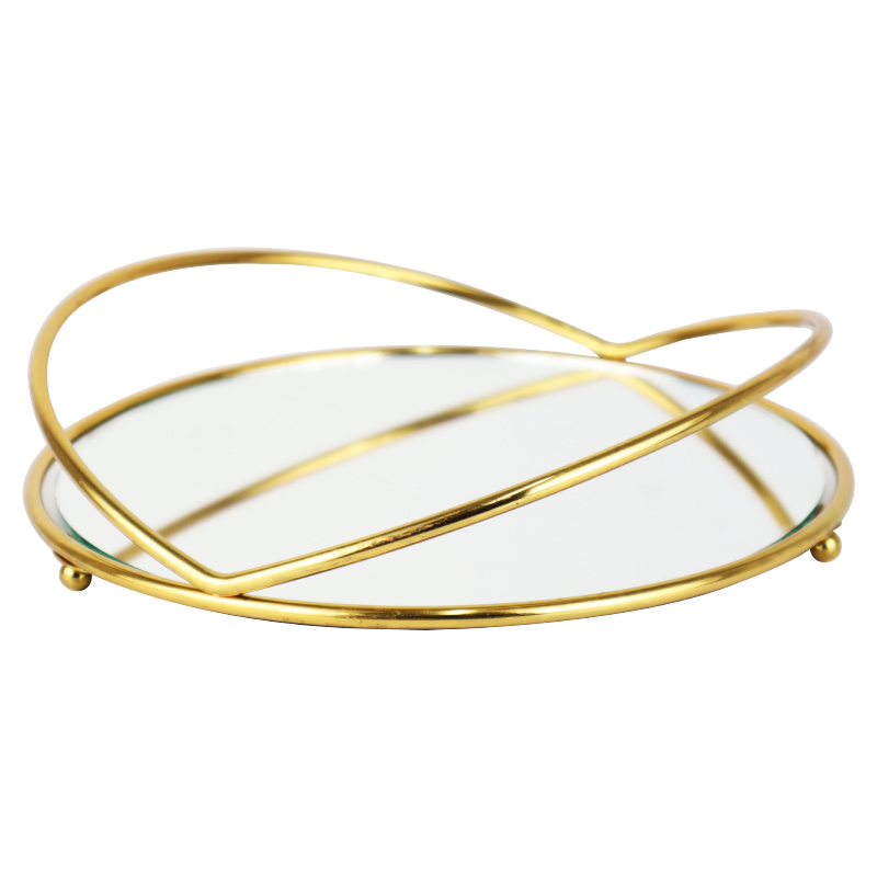 PLATEAU DECO METAL 21X5 CM MODELE OR 