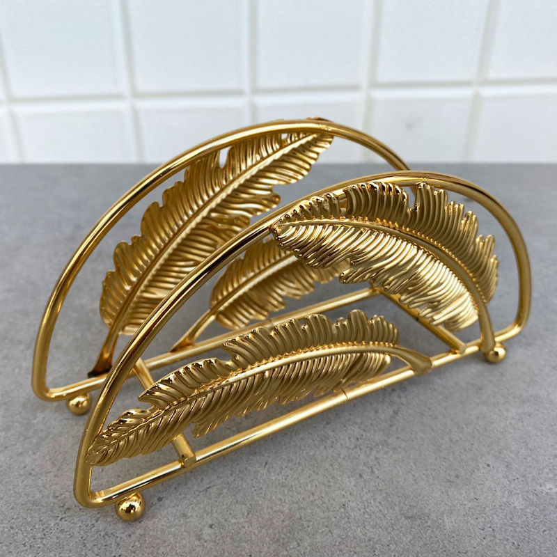 PORTE PAPIER DECO FEUILLE MODELE OR 