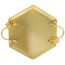 PLATEAU DECO PLASTIQUE 37X29 CM MIX OR/ARGENT