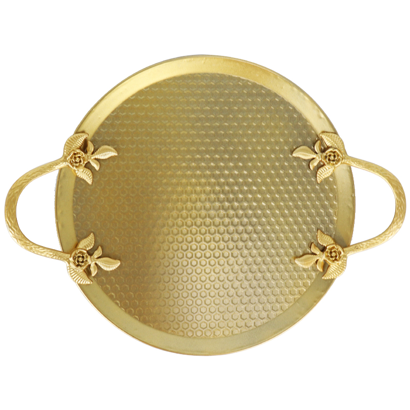 PLATEAU DECO PLASTIQUE 35X27 CM MIX OR/ARGENT