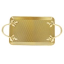 PLATEAU DECO PLASTIQUE MIX OR/ARGENT - 37 * 18 cm