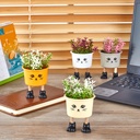 POT FLEUR DECO 12X8 CM MIX BLANC/BEIGE/ORANGE