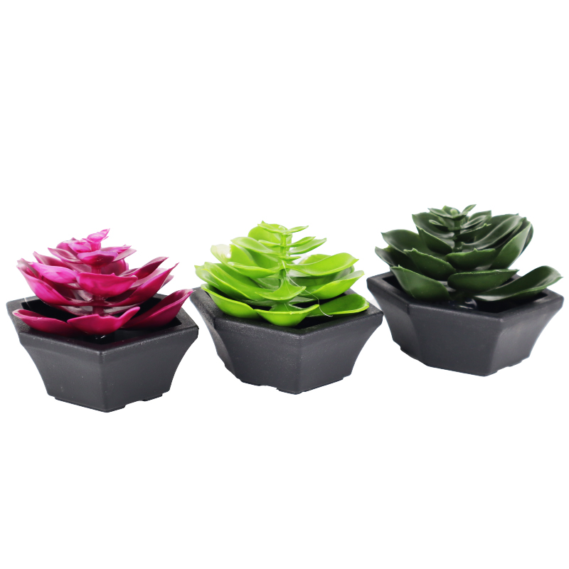 POT FLEUR DECO 7X5 CM MIX VERT/VIOLET