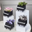POT FLEUR DECO PIANO 9X9X8 CM MIX ROSE/VERT/BLANC
