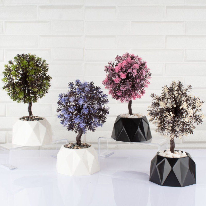 POT FLEUR DECO 29X10 MIX MIX VERT/BLANC/ROSE