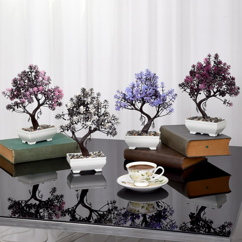 POT FLEUR DECO 26X11X7 CM MIX VERT/ROSE/VIOLET