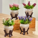 POT FLEUR DECO 17X8 CM MIX ROSE/VIOLET/BLANC