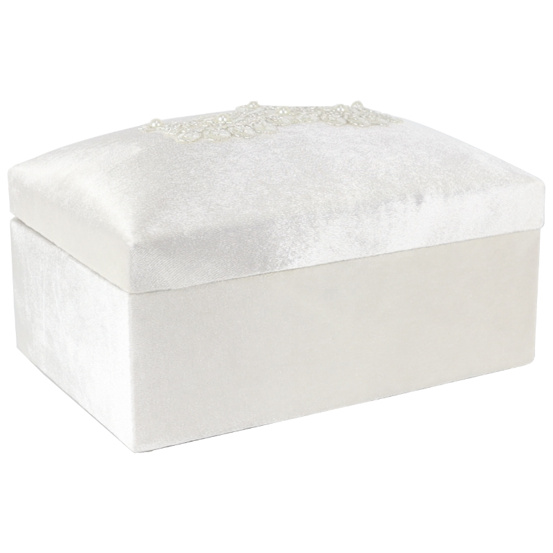COFFRE BIJOUX 27X19X13 CM BLANC