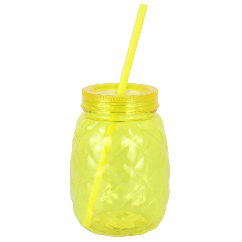 BOUTEILLE ENFANT PLASTIQUE 13X10 CM MODELE ANANAS MIX VERT/ORANGE/JAUNE/CUIVRE