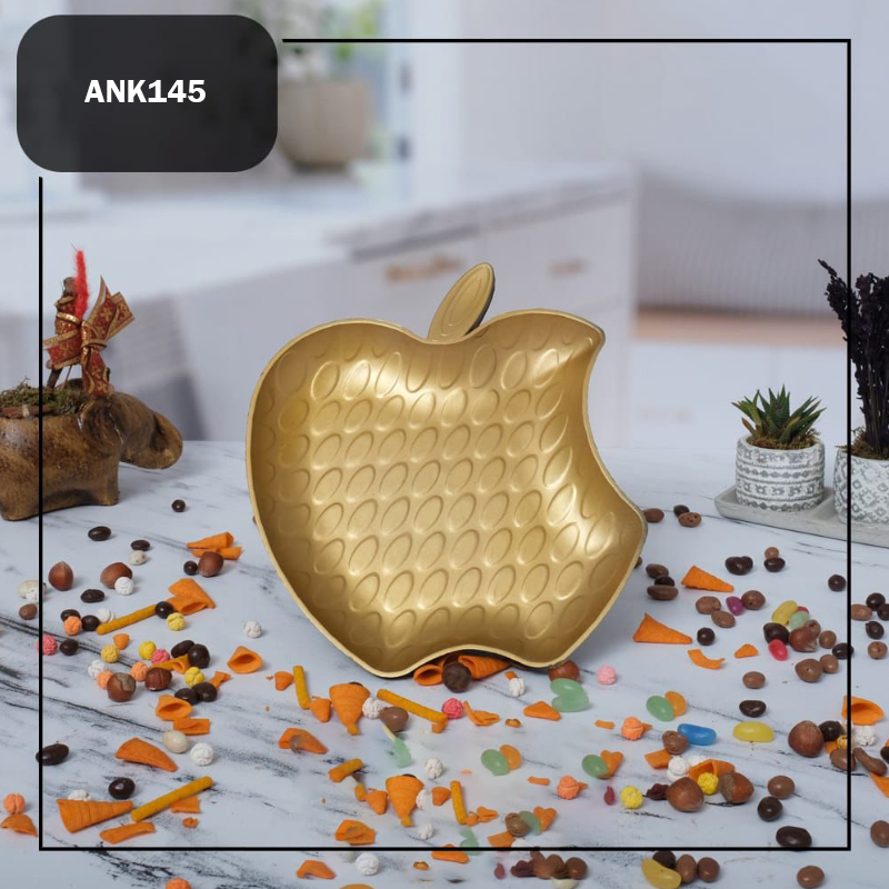 PLATEAU DECO POMME MODELE OR - 30 * 25 * 3 cm