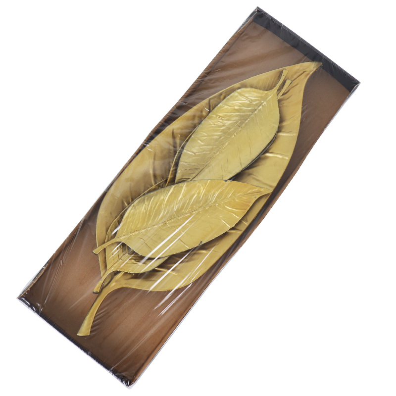 SET 5 PIECES PLATEAU DECO FEUILLE MODELE OR -4(24*8*2)cm -1(49*16*3)cm