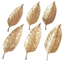 SET 6 MINI ASSIETTES DECO FEUILLE MODELE OR 6(24*8*2)cm