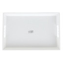 PLATEAU DECO PLASTIQUE IMITATION CUIR 37X24X4 CM MIX NOIR/BLANC/ROSE