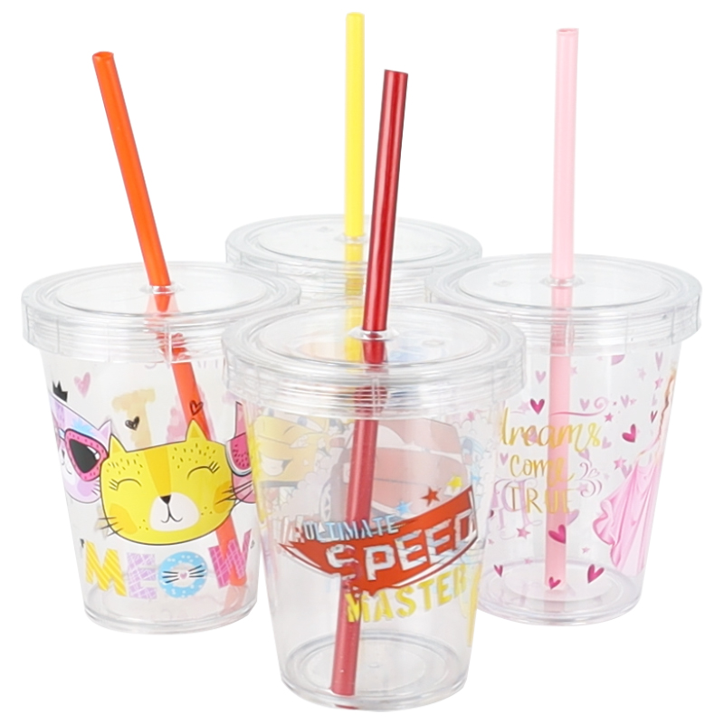 GOBELET CRYSTAL 400 ML AVEC PAILLE TRANSPARENT