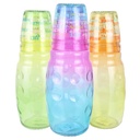 SET BOUTEILLE EN VERRE  AVEC VERRE 1000 CC + 250 CC COLORES