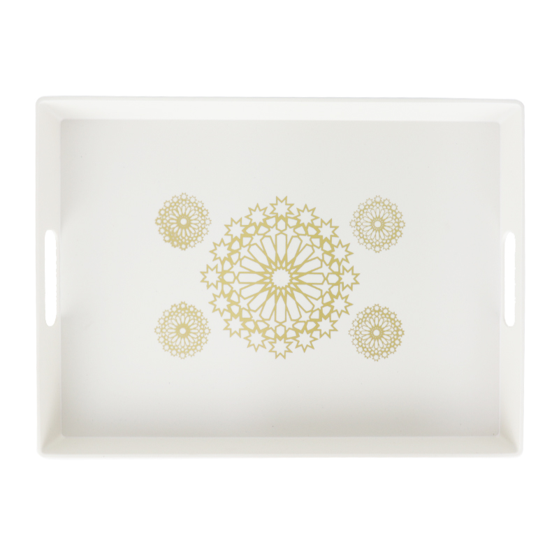 PLATEAU DECO RECTANGULAIRE PLASTIQUE GRAND MODELE 38X28 CM MIX DESIGNS
