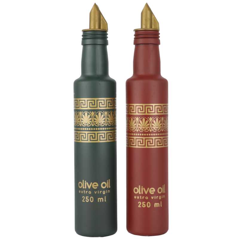 BOUTEILLE HUILE VERRE 250 CC MIX VERT/ROUGE