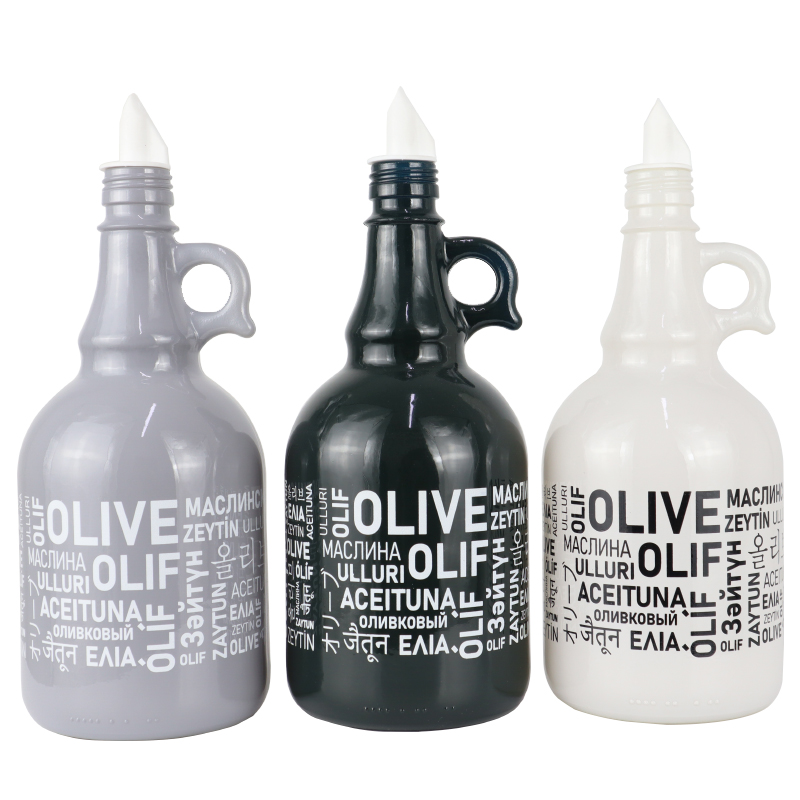 BOUTEILLE HUILE VERRE 1000 CC MIX BLANC/GRIS/VERT