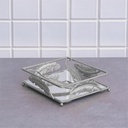 PORTE PAPIER DECO FEUILLE 17X17X4 CM MODELE ARGENT