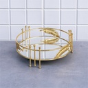 PLATEAU DECO FEUILLE ROND 25 CM MODELE OR 
