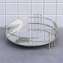 PLATEAU DECO FEUILLE ROND 30 CM MODELE ARGENT