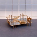 PLATEAU DECO FEUILLE RECTANGULAIRE 20X28X10 CM MODELE OR 