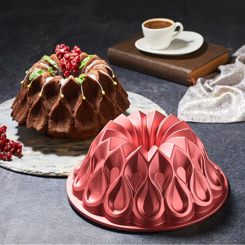 MOULE GATEAU GRANIT 26X12 CM MIX OR/ROUGE/GRIS