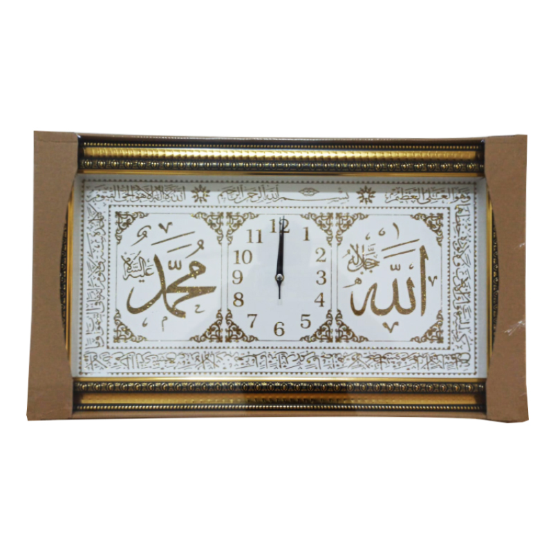 HORLOGE TABLEAU DECO SIGNE RELIGIEUX 33X57 CM MIX OR/ARGENT/BLANC