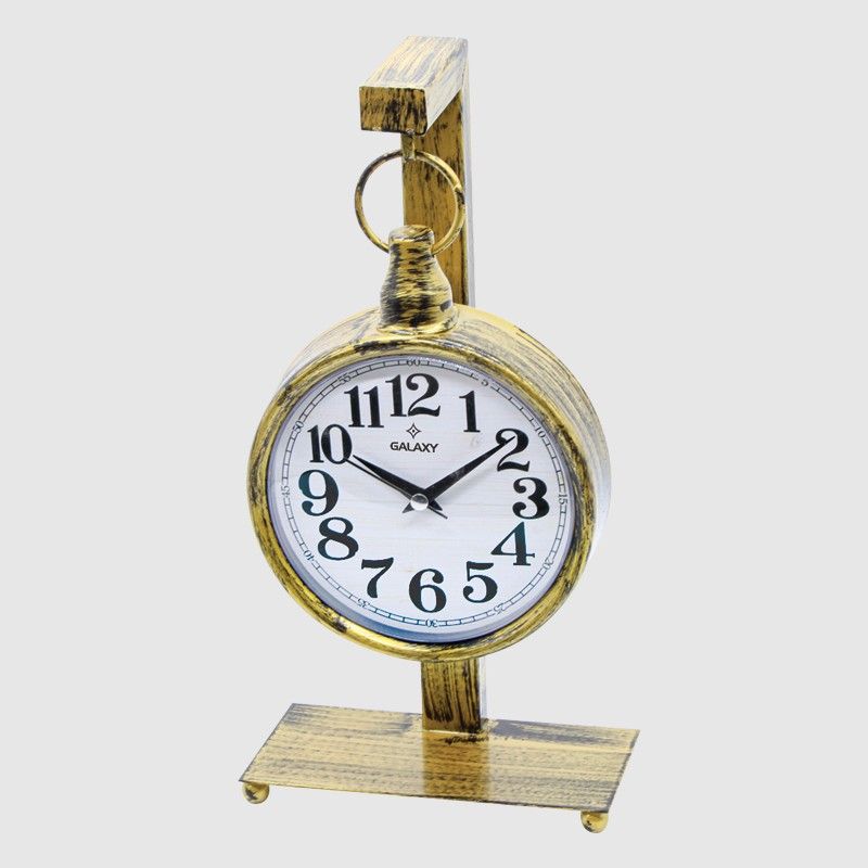 HORLOGE A POSER DECO METAL 36X18 CM  MIX OR/ARGENT/NOIR