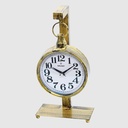 HORLOGE A POSER DECO METAL 36X18 CM  MIX OR/ARGENT/NOIR