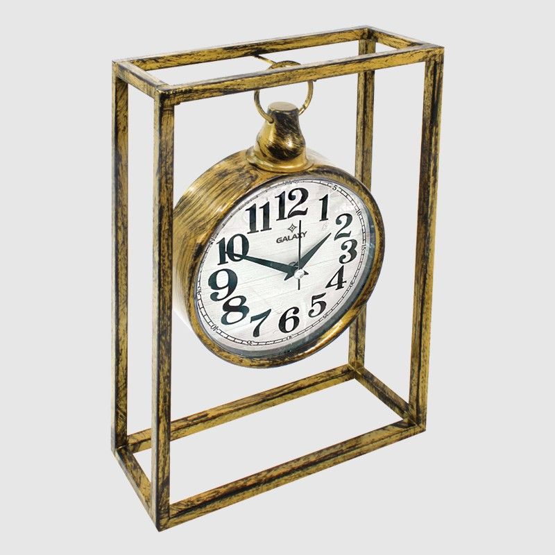 HORLOGE A POSER DECO METAL 42X25 CM  MIX OR/ARGENT/NOIR