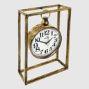 HORLOGE A POSER DECO METAL 42X25 CM  MIX OR/ARGENT/NOIR