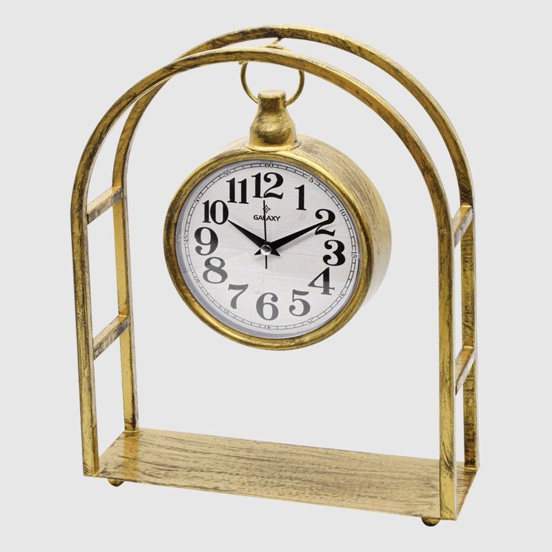 HORLOGE A POSER DECO METAL 38X29 CM  MIX OR/ARGENT/NOIR