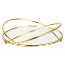 PLATEAU DECO METAL ROND COULEUR OR 20 CM