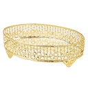 PLATEAU DECO OVAL METAL MODELE OR 22X13X6 CM - MIX 3 DESIGNS