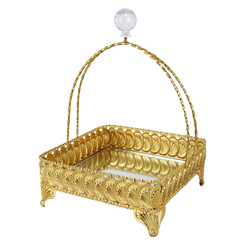 PANIER DECO METAL 27X18 CM MODELE OR 