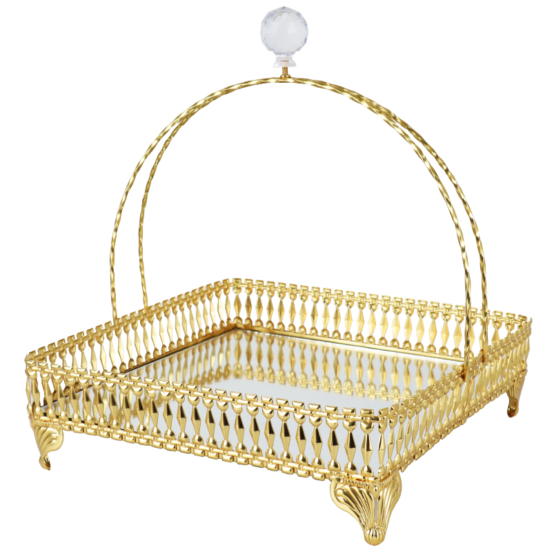 PANIER DECO METAL 25X28 CM MODELE OR 