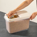 RANGEMENT ALIMENT PLASTIQUE 10 LITRES COULEUR BEIGE/GRIS