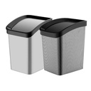 POUBELLE PLASTIQUE 11.6 LITRES MIX 2 DESIGNS
