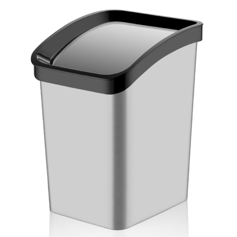 POUBELLE PLASTIQUE 23 LITRES DESIGN METALLIQUE