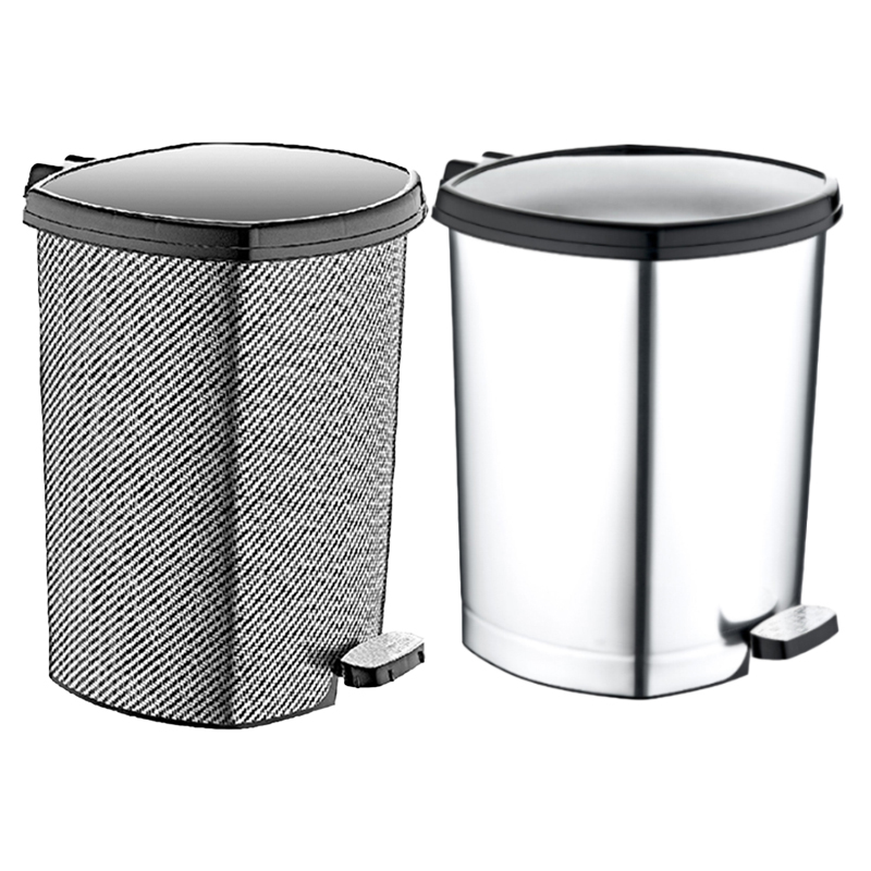 POUBELLE A PEDALE 20 LITRES DESIGN GRIS / METTALIC