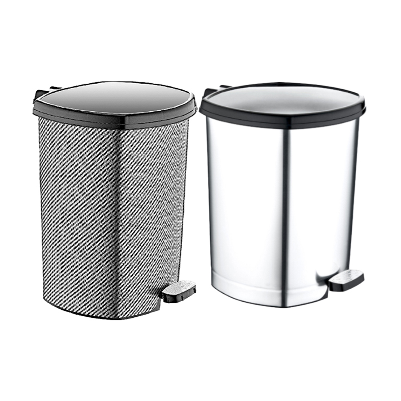 POUBELLE A PEDALE 11 LITRES DESIGN GRIS / METTALIC
