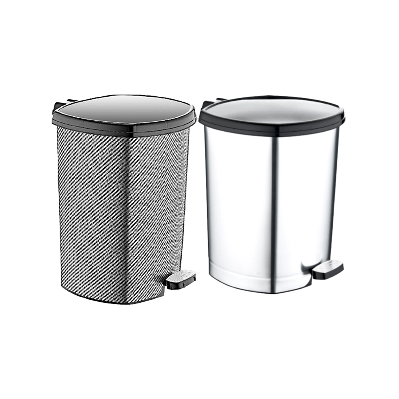 POUBELLE A PEDALE 6 LITRES DESIGN GRIS / METTALIC