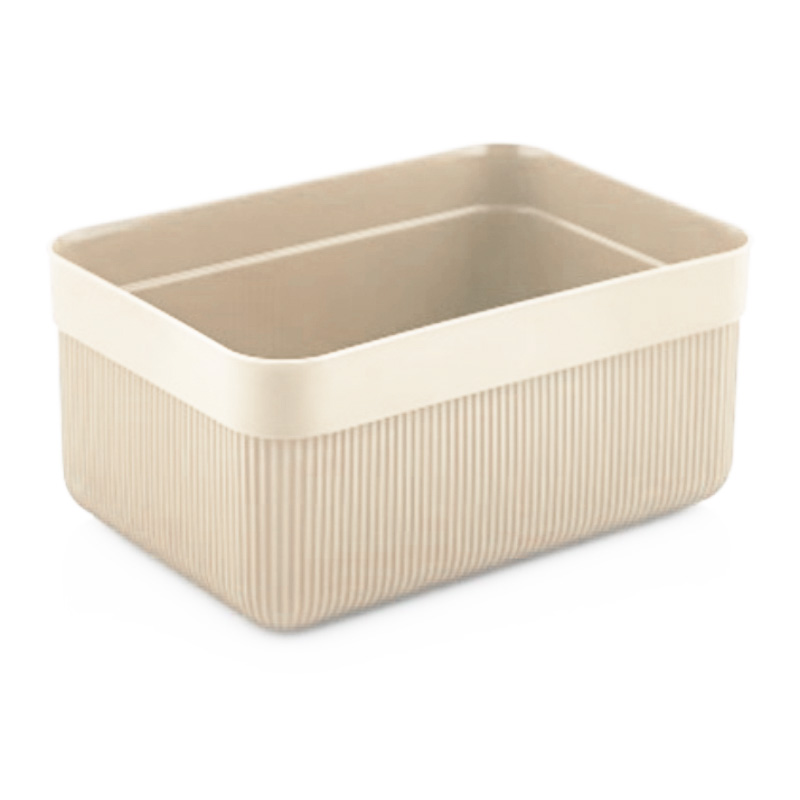 BAC RANGEMENT PLASTIQUE 2.7 LITRES MIX ROSE/GRIS/BEIGE/CREME