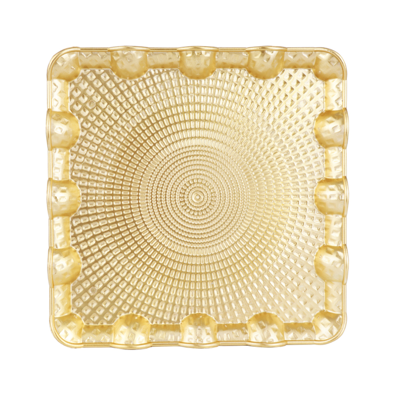 MINI PLATEAU DECO PLASTIQUE 19X19 CM MODELE OR 