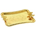 PLATEAU DECO METAL 27X17 CM MODELE OR 